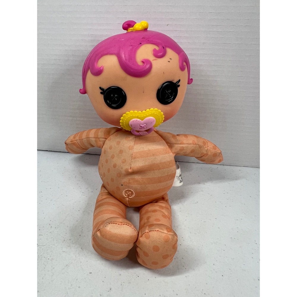 MGA Lalaloopsy Babies Doll Peach Stripes Polka Dots Pink Hair Pacifier 11 inch